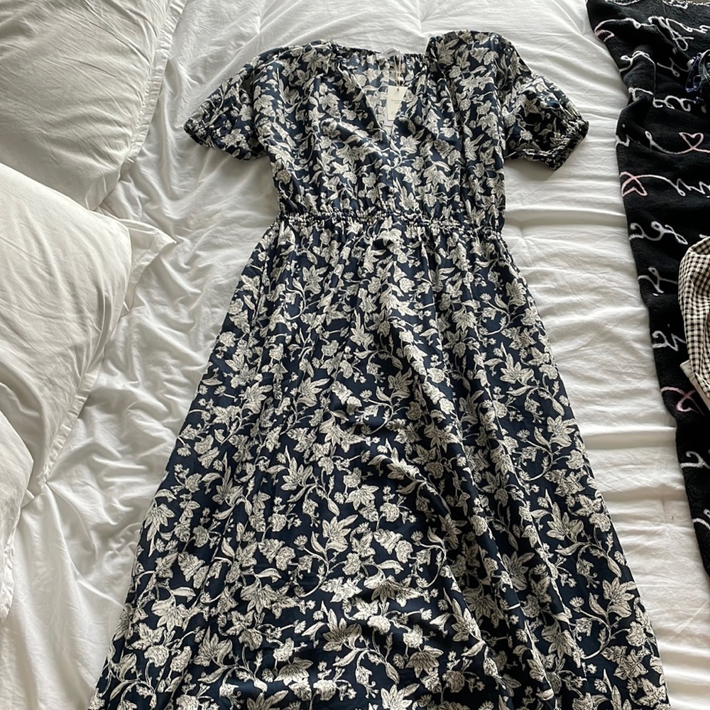 Blue floral maxi dress